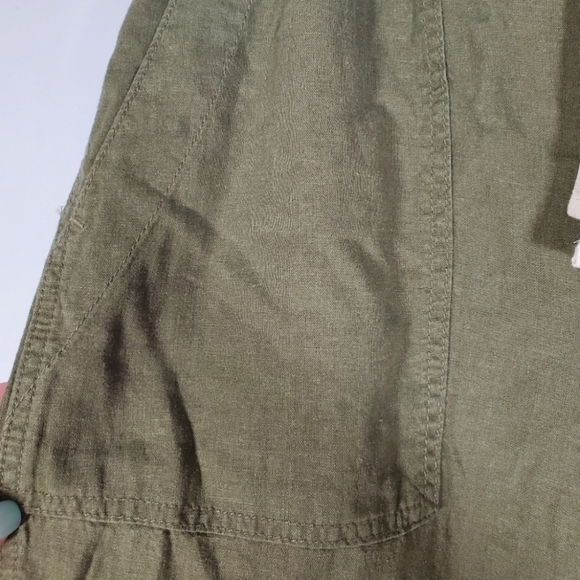 Blank NYC Roll The Dice Army Green Linen Blend Drawstring Pull-on Jogger Pants - Picture 4 of 9